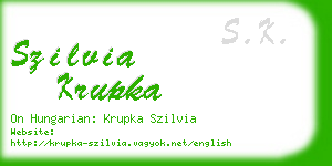 szilvia krupka business card